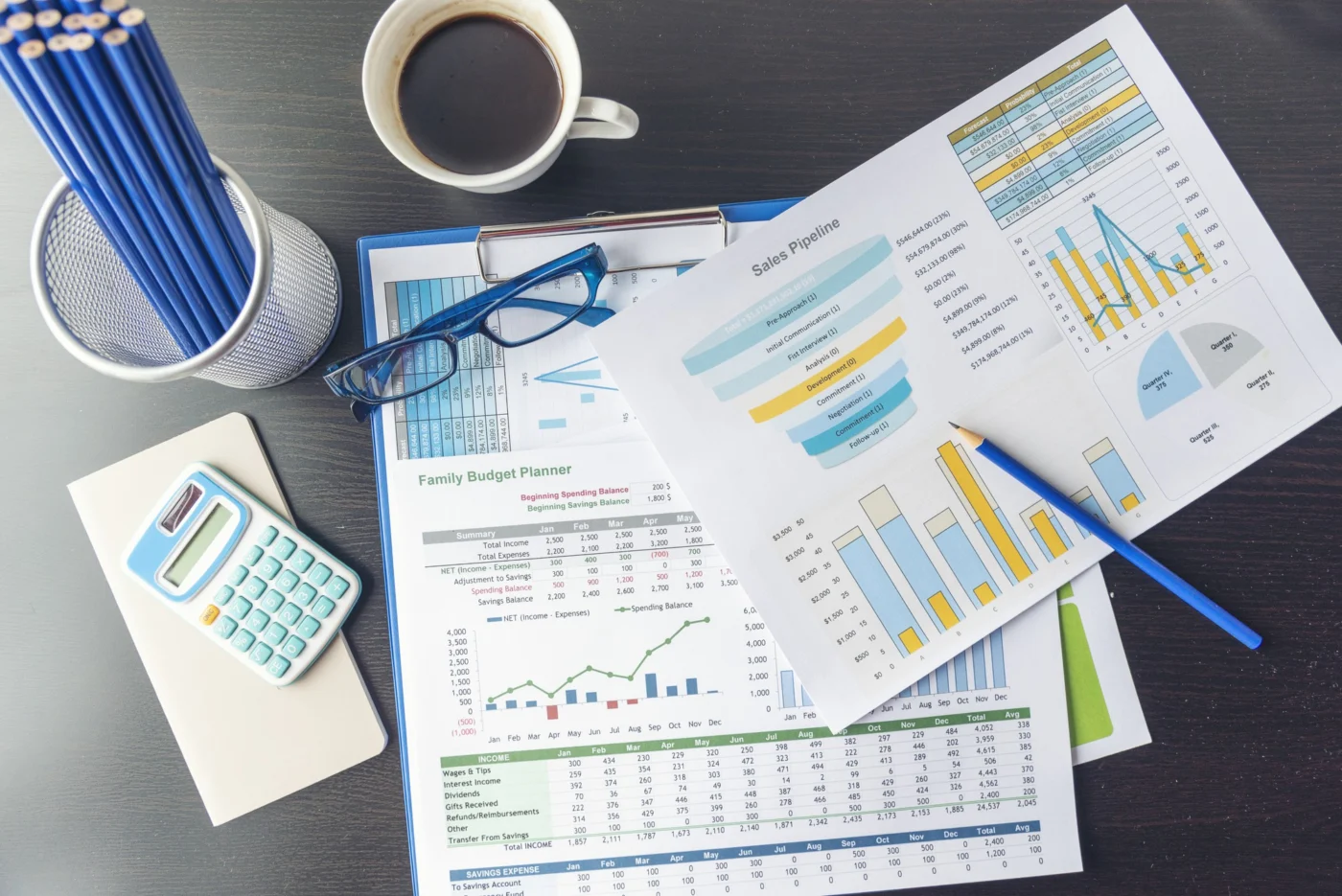 A close-up of a cash-flow forecast spreadsheet on a screen