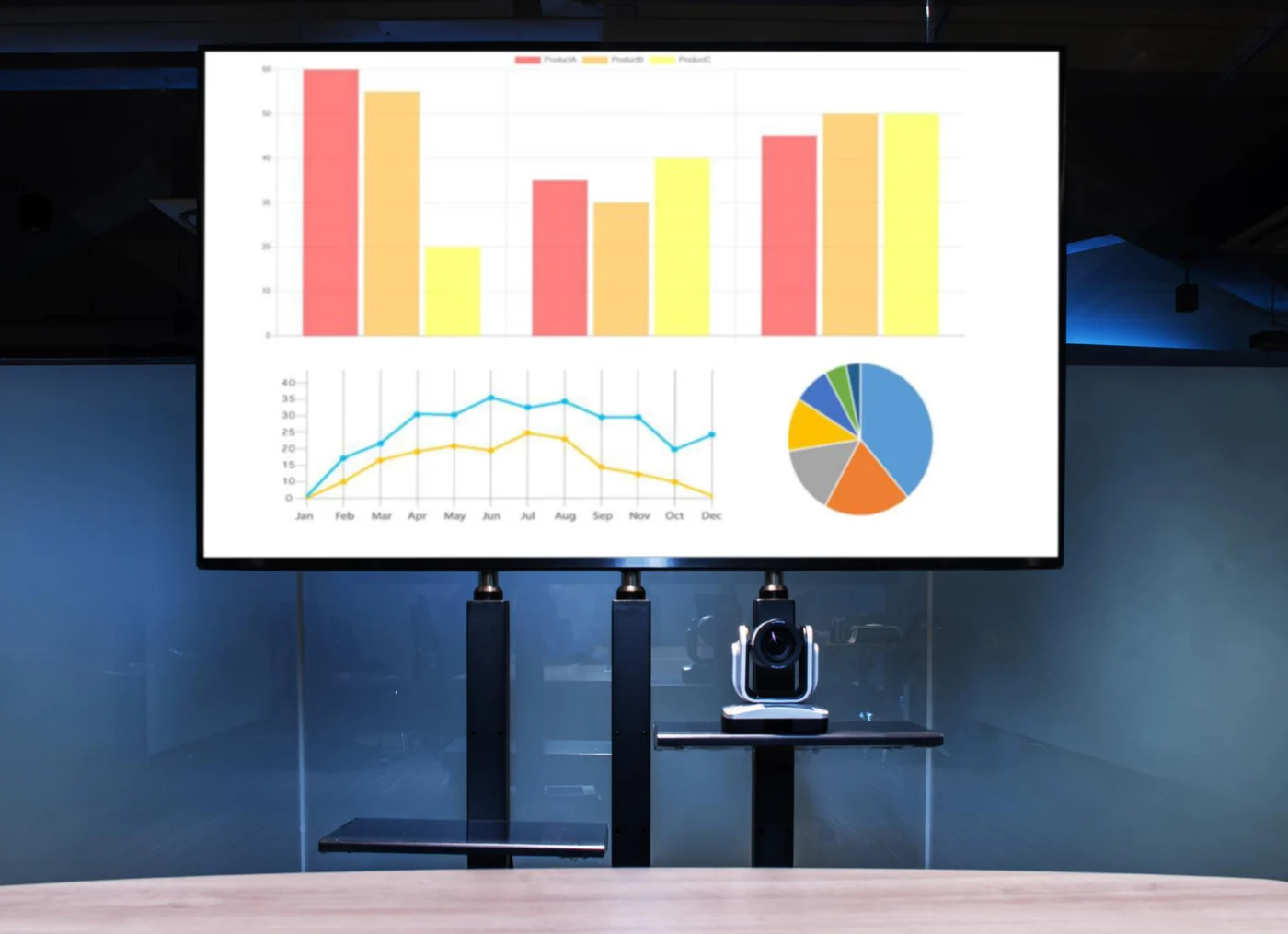 A planning session with notes and figures on a whiteboard